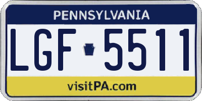 PA license plate LGF5511