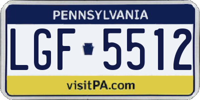 PA license plate LGF5512