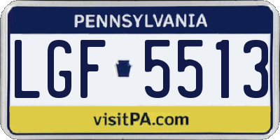 PA license plate LGF5513