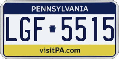 PA license plate LGF5515
