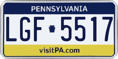 PA license plate LGF5517