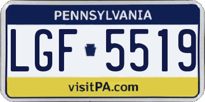 PA license plate LGF5519