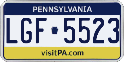 PA license plate LGF5523