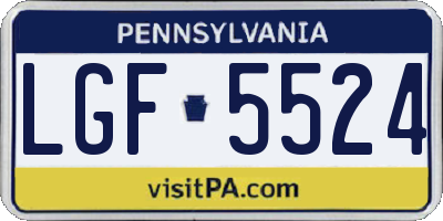 PA license plate LGF5524
