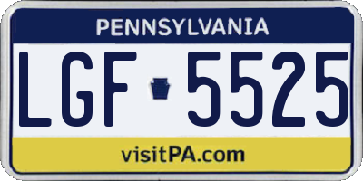 PA license plate LGF5525