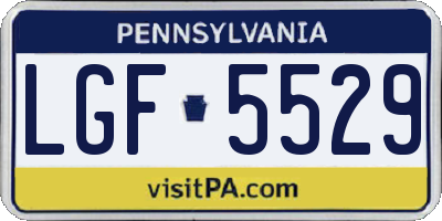 PA license plate LGF5529