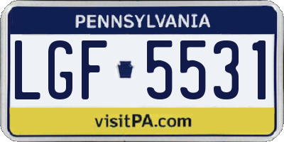 PA license plate LGF5531