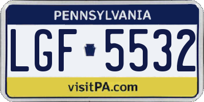PA license plate LGF5532