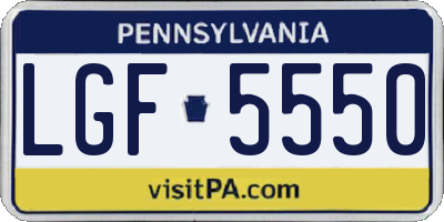PA license plate LGF5550