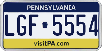 PA license plate LGF5554