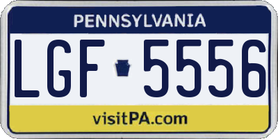 PA license plate LGF5556