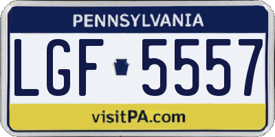 PA license plate LGF5557
