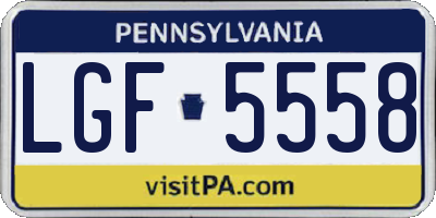 PA license plate LGF5558
