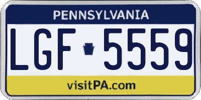 PA license plate LGF5559