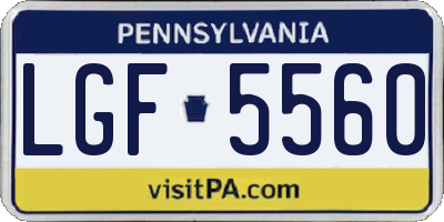 PA license plate LGF5560