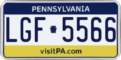 PA license plate LGF5566