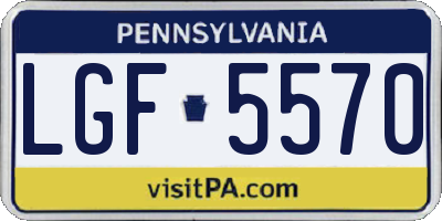 PA license plate LGF5570