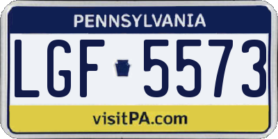 PA license plate LGF5573