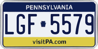 PA license plate LGF5579
