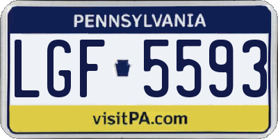 PA license plate LGF5593