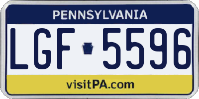 PA license plate LGF5596