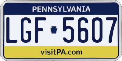 PA license plate LGF5607