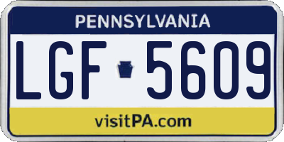 PA license plate LGF5609