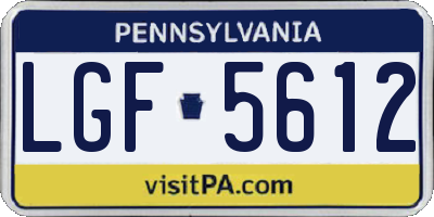 PA license plate LGF5612