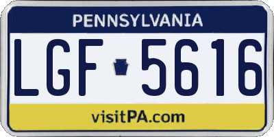 PA license plate LGF5616