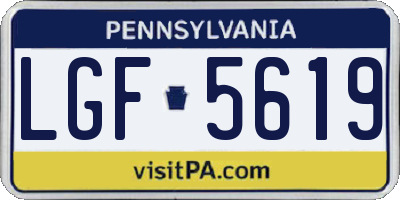 PA license plate LGF5619