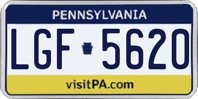 PA license plate LGF5620