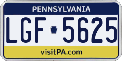 PA license plate LGF5625