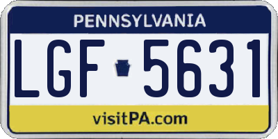 PA license plate LGF5631