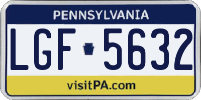 PA license plate LGF5632