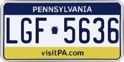 PA license plate LGF5636