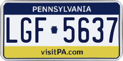 PA license plate LGF5637