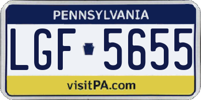 PA license plate LGF5655