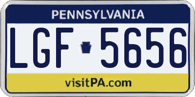 PA license plate LGF5656