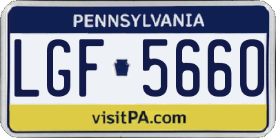 PA license plate LGF5660
