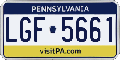 PA license plate LGF5661