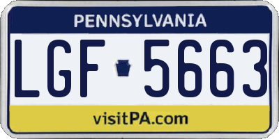 PA license plate LGF5663