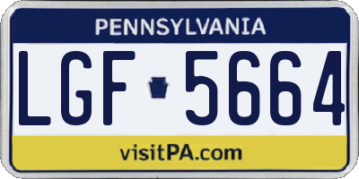 PA license plate LGF5664