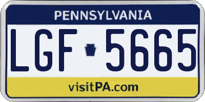 PA license plate LGF5665