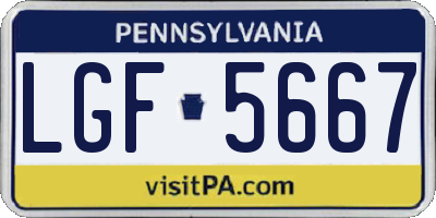 PA license plate LGF5667