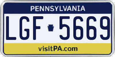 PA license plate LGF5669