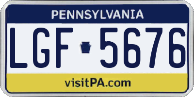 PA license plate LGF5676