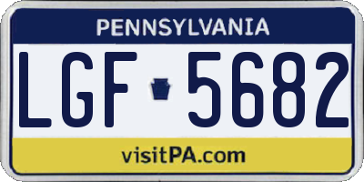 PA license plate LGF5682