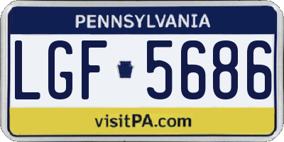 PA license plate LGF5686