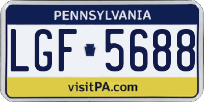 PA license plate LGF5688