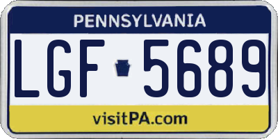 PA license plate LGF5689